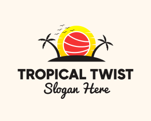 Tropical Sushi Sunset logo design