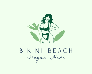 Natural Woman Swimwear Model logo design