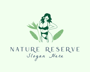 Natural Woman Swimwear Model logo design