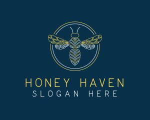 Geometrical Bee Wings logo design