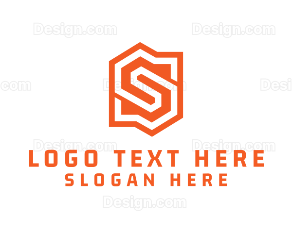 Edgy Orange Letter S Logo