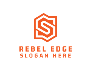 Edgy Orange Letter S logo