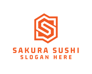 Edgy Orange Letter S logo design