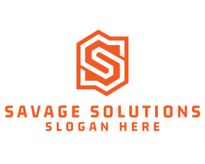 Edgy Orange Letter S logo design