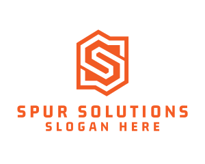 Edgy Orange Letter S logo design