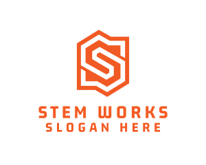 Edgy Orange Letter S logo design