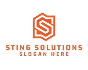 Edgy Orange Letter S logo design