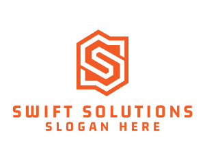 Edgy Orange Letter S logo design