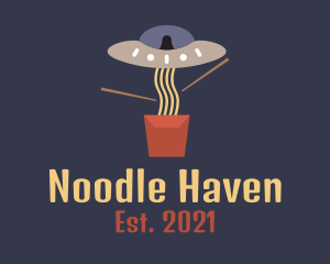 Alien Noodles Restaurant logo design