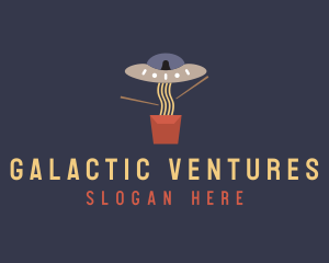 Alien Noodles Restaurant logo design