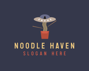 Alien Noodles Restaurant logo design