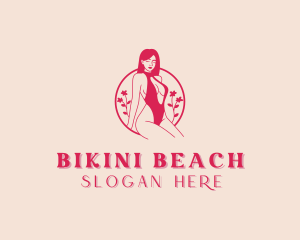 Floral Bikini Swimsuit logo design