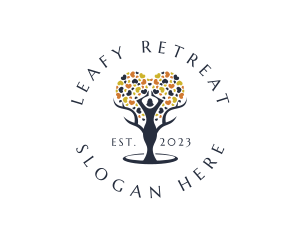 Woman Tree Heart Wellness logo design