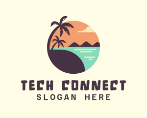 Tropical Ocean Beach Logo