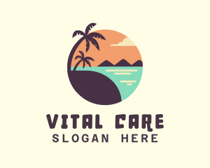 Tropical Ocean Beach Logo