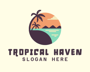 Tropical Ocean Beach logo design