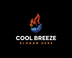 Heating Cooling HVAC logo design