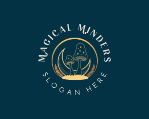 Mystical Moon Mushroom logo design