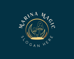 Mystical Moon Mushroom logo design