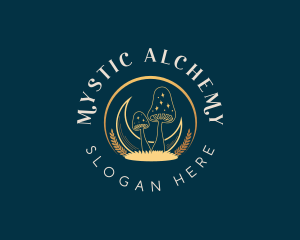 Mystical Moon Mushroom logo design