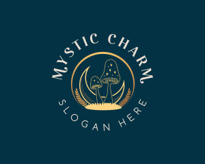 Mystical Moon Mushroom logo design