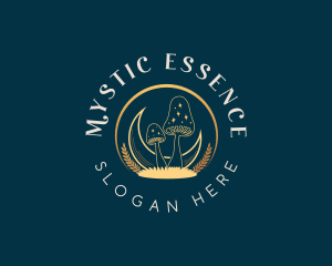 Mystical Moon Mushroom logo design