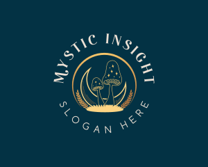 Mystical Moon Mushroom logo design