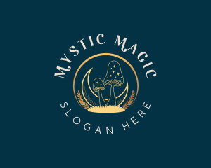 Mystical Moon Mushroom logo design