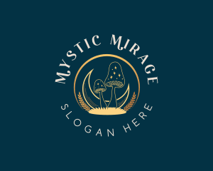 Mystical Moon Mushroom logo design