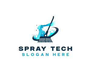 Broom Sprayer Janitorial Cleaning logo