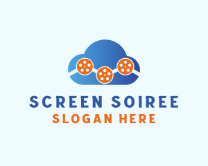 Cloud Film Reel logo design