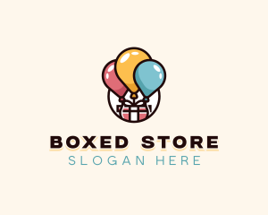 Balloon Gift Box logo design