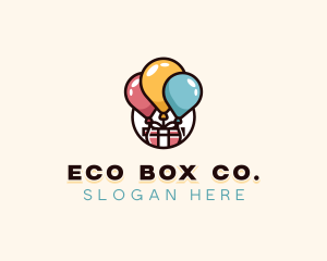 Balloon Gift Box logo design