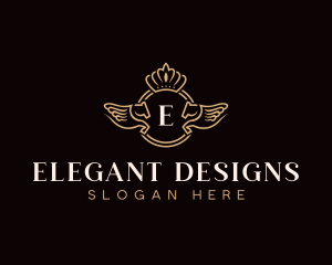 Winged Pegasus Crown logo design