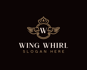 Winged Pegasus Crown logo design