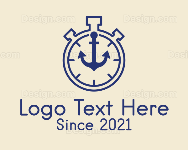 Timer Stopwatch Anchor Logo