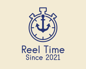 Timer Stopwatch Anchor  logo design