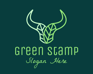 Green Bull Leaves logo design