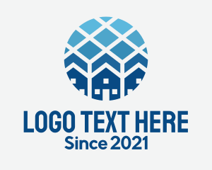 Blue Geometric Real Estate logo design