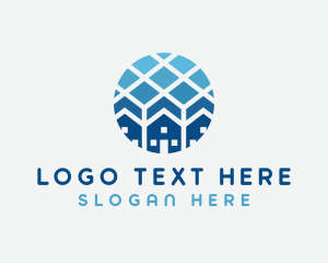 Blue Geometric Real Estate logo design