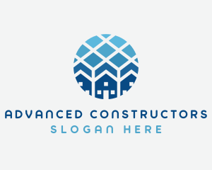 Blue Geometric Real Estate logo design