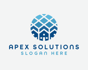 Blue Geometric Real Estate logo design