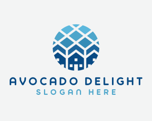 Blue Geometric Real Estate logo design