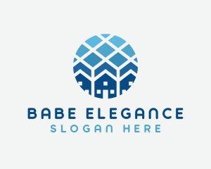 Blue Geometric Real Estate logo design