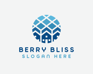 Blue Geometric Real Estate logo design