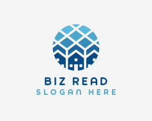 Blue Geometric Real Estate logo design