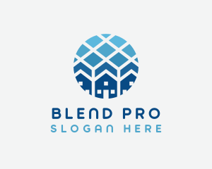 Blue Geometric Real Estate logo design