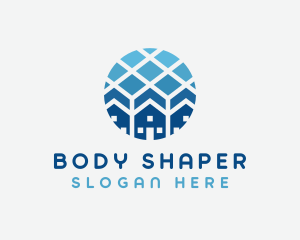 Blue Geometric Real Estate logo design