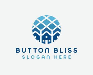 Blue Geometric Real Estate logo design