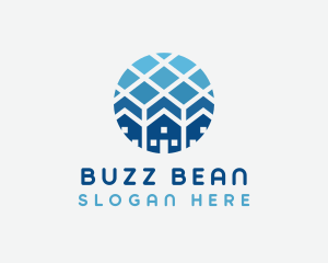 Blue Geometric Real Estate logo design